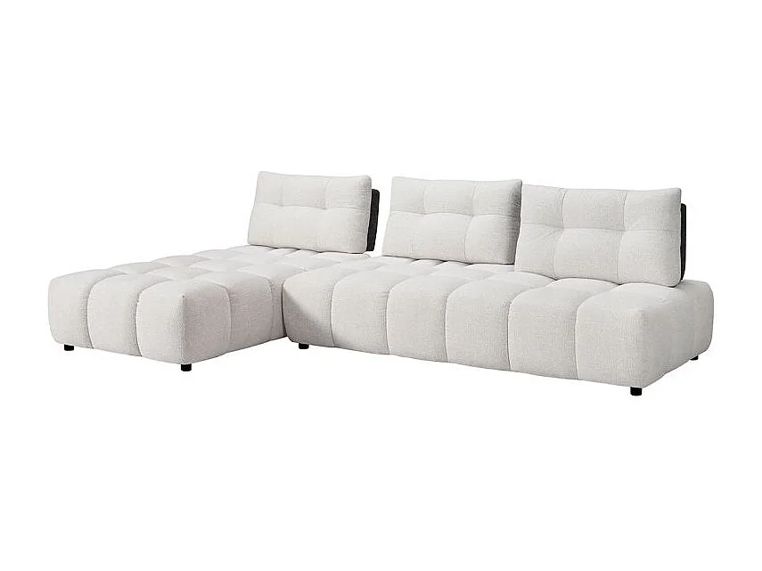 Canapé d'angle réversible 4p blanc/gris dossiers réglables – PAROV