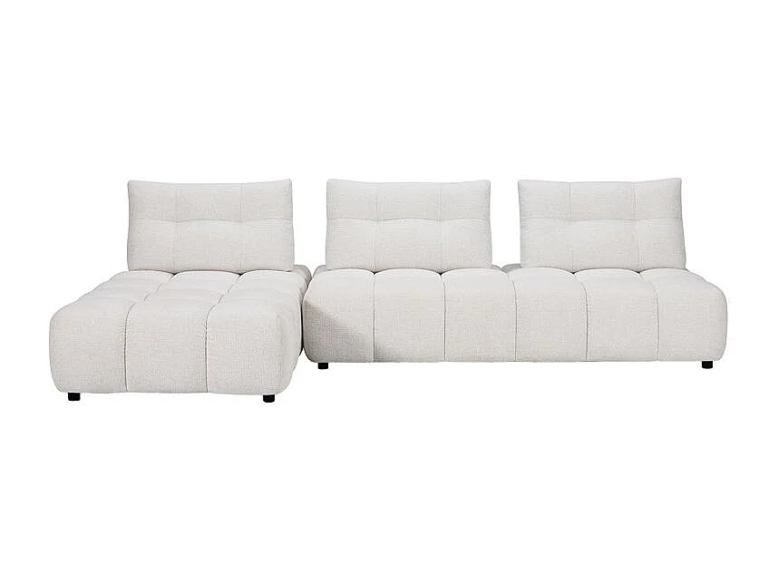 Canapé d'angle réversible 4p blanc/gris dossiers réglables – PAROV