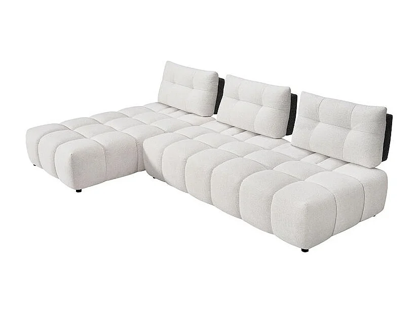 Canapé d'angle réversible 4p blanc/gris dossiers réglables – PAROV