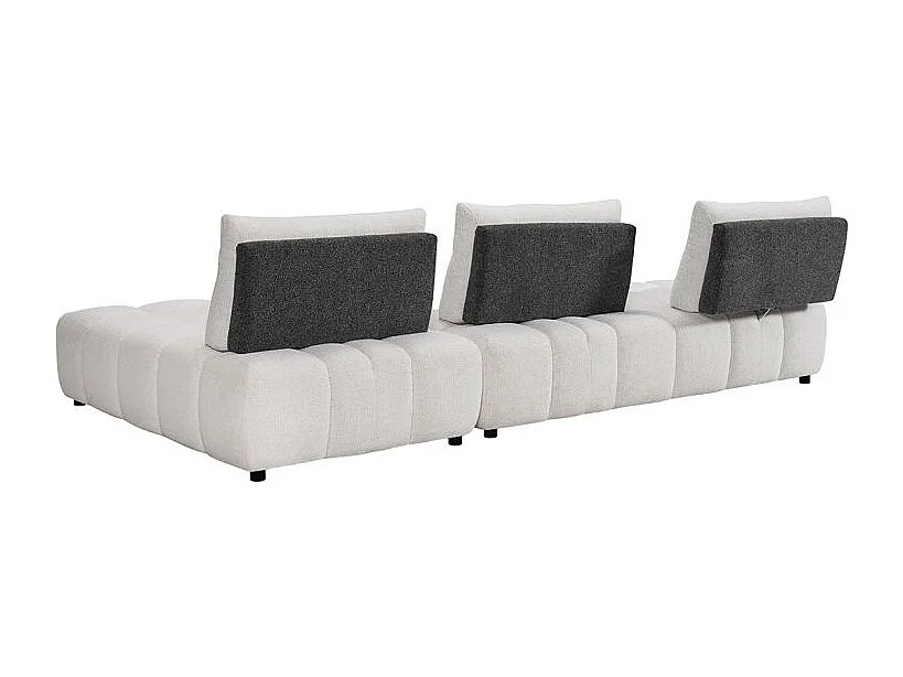 Canapé d'angle réversible 4p blanc/gris dossiers réglables – PAROV