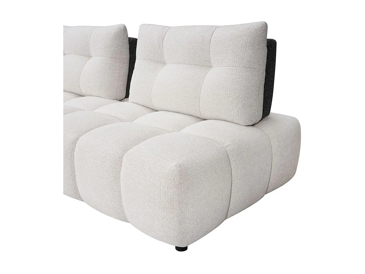Canapé d'angle réversible 4p blanc/gris dossiers réglables – PAROV