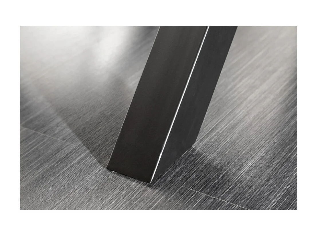 Table RAFTA 220 x 100 cm – Plateau en teck massif avec verre trempé et pieds métal noir en X