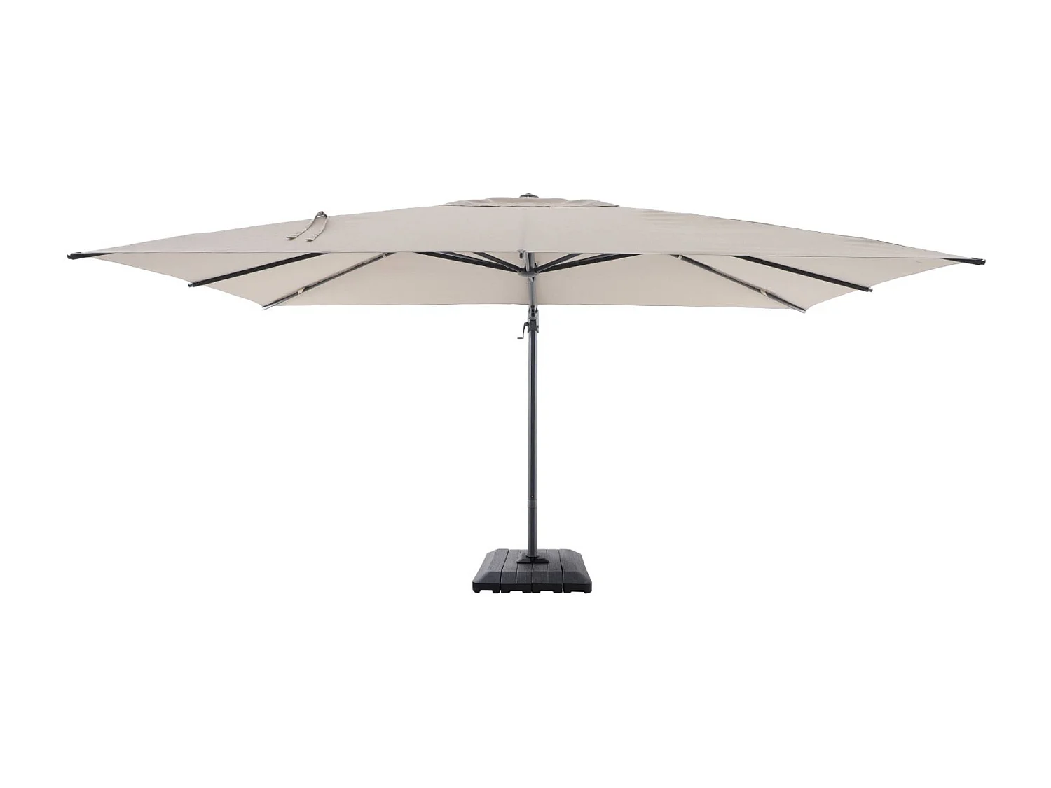 Parasol déporté rectangulaire 3x4m + housse et dalles à lester 98x98cm beige - Ombrea