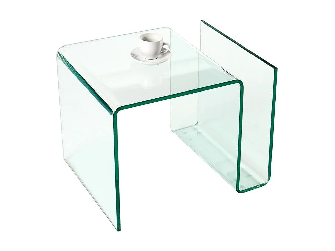 Table basse HOLOW en verre trempé – Table basse design asymétrique transparente