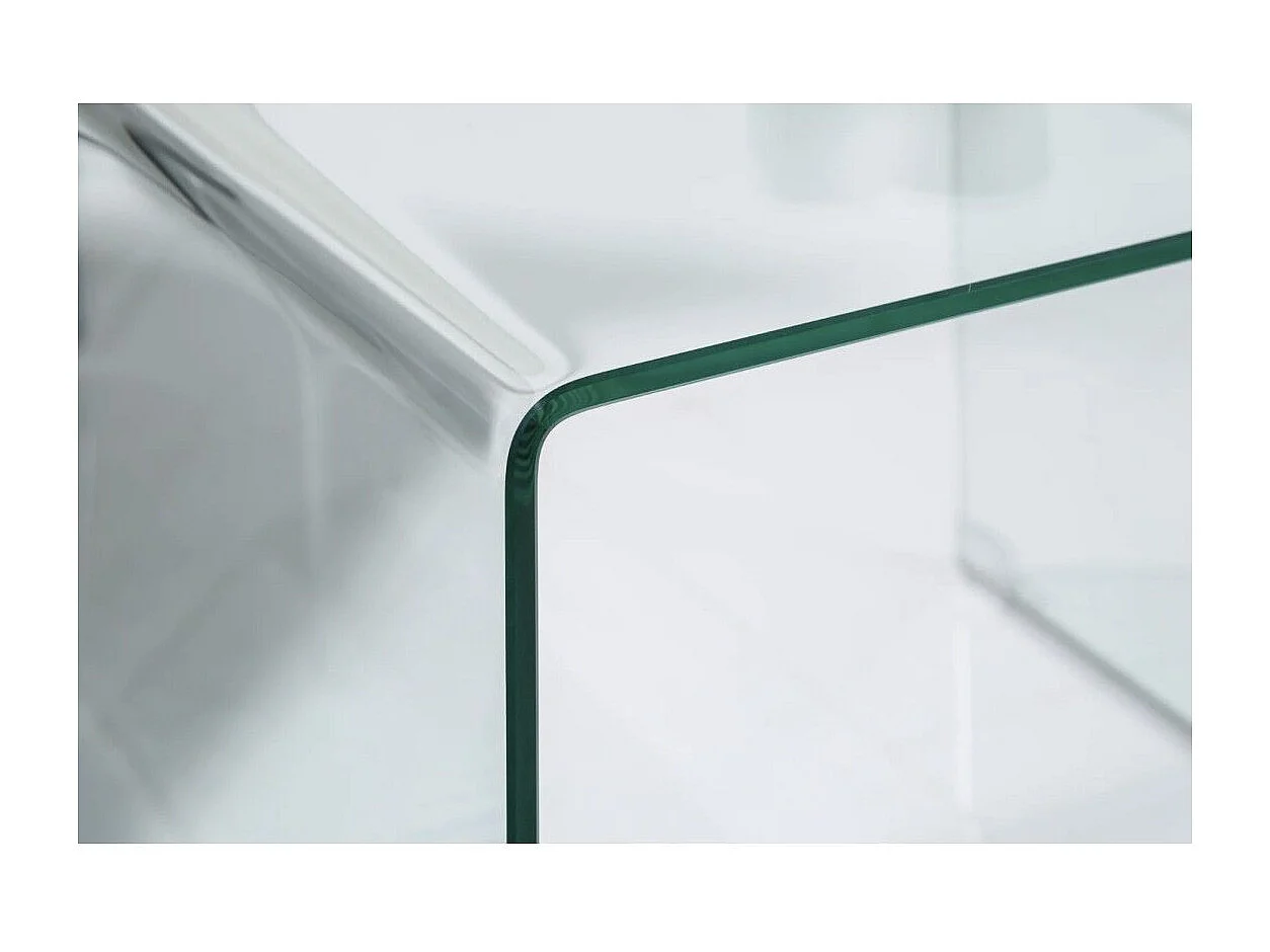 Tables basses empilables HOLOW – Lot de 3 tables basses design en verre trempé