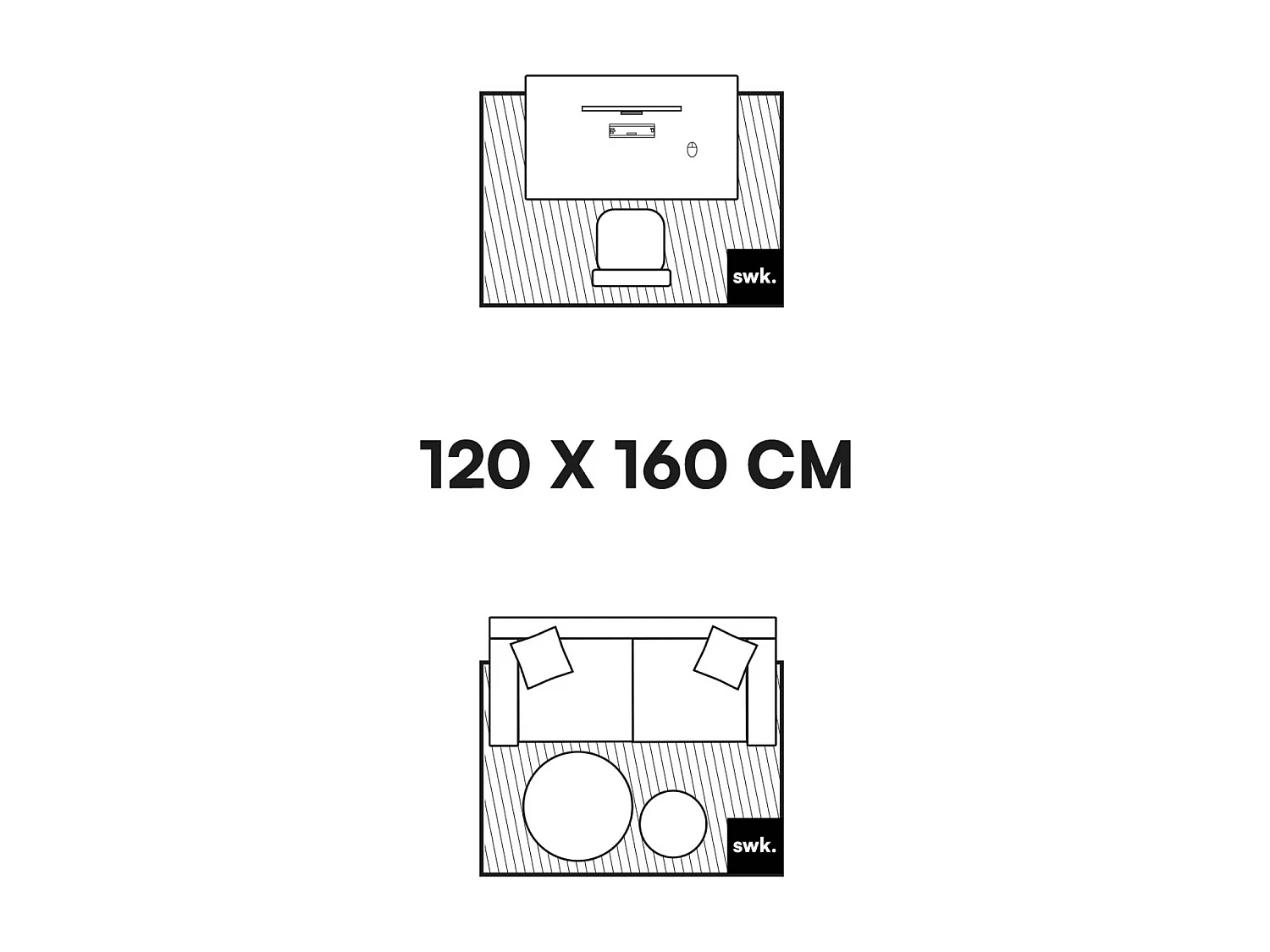 Tapis intérieur/extérieur rectangulaire effet toile de jute beige avec motifs 120 x 160 cm - Daymo