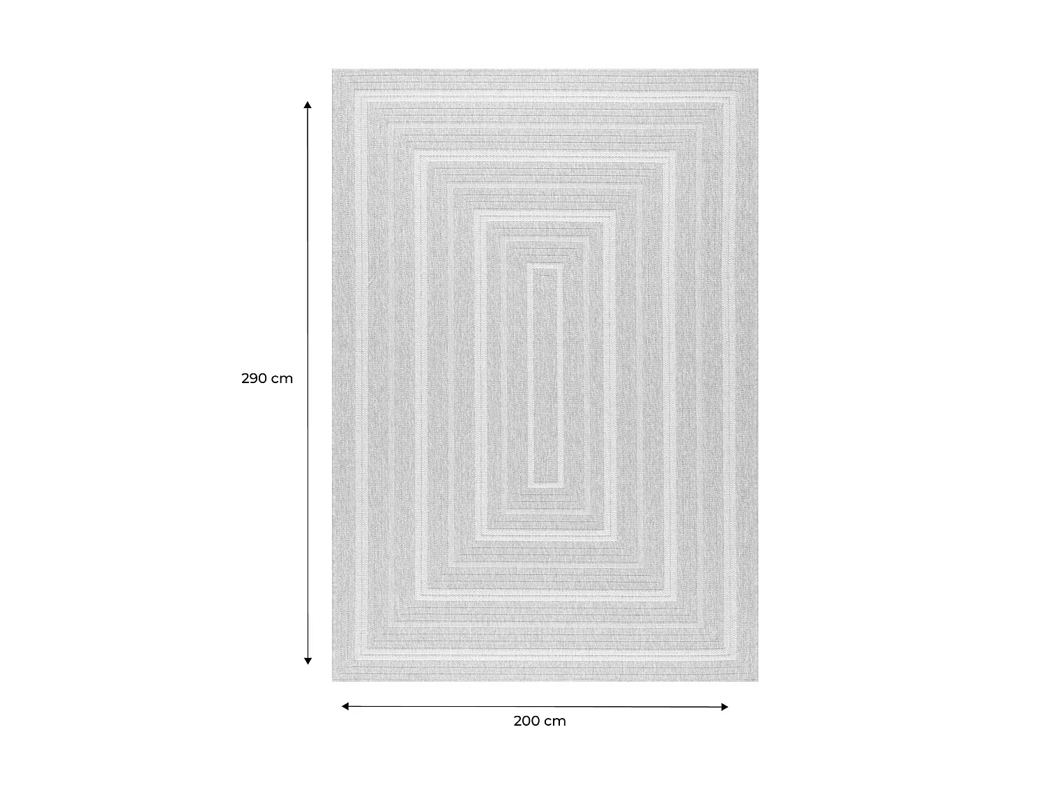 Alfombra interior/exterior efecto tela de yute beige con motivos