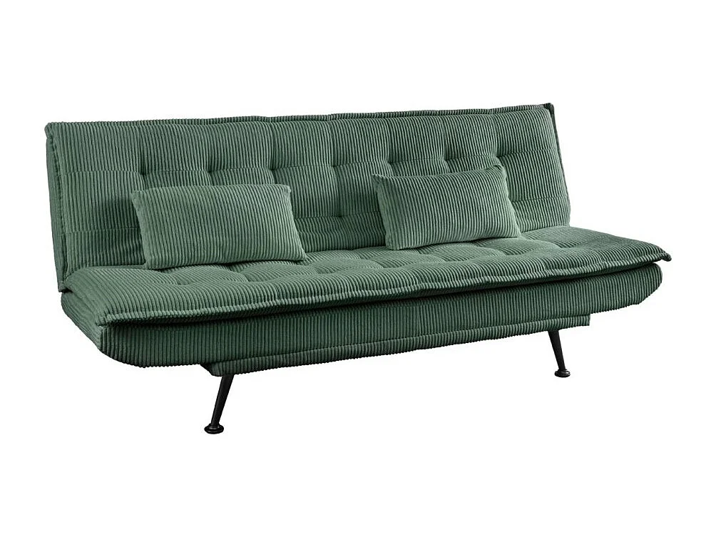 Slaapbank SERENO groen – 3-zitsbank in ribfluweel