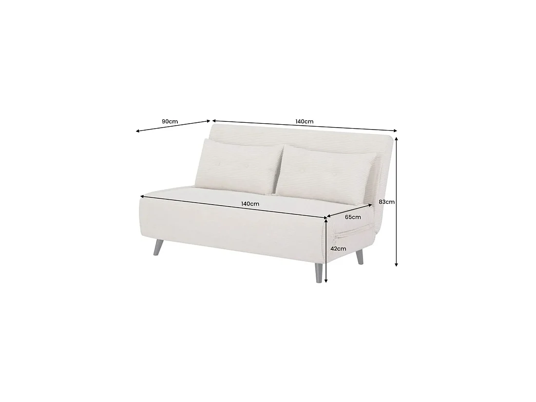 Sofá convertible recto PRESTO gris oscuro – Sofá-cama de 2 plazas