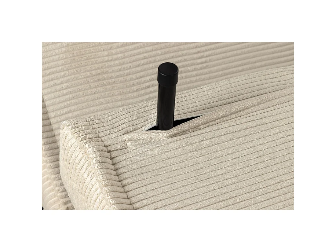 Sofa rechtwinklig umwandelbar PRESTO weiß beige – Schlafsofa 2 Plätze