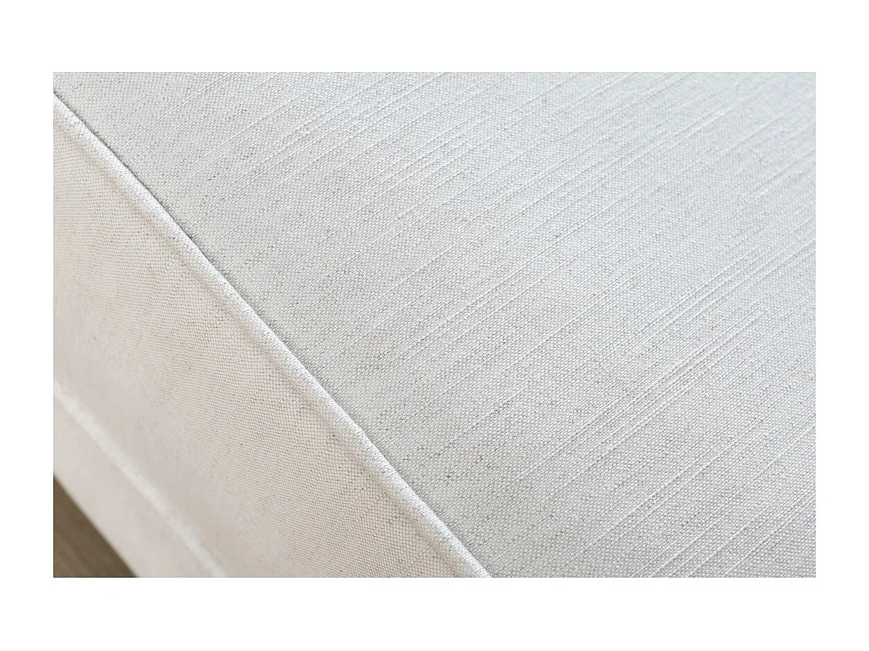 Canapé droit convertible MILES blanc – Canapé classique en tissu avec structure en bois massif