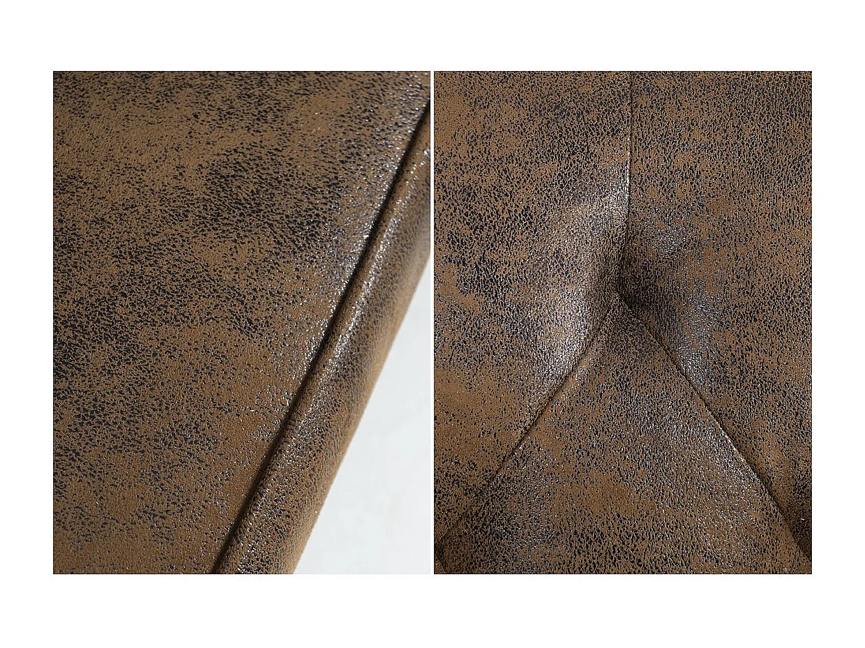 Canapé droit convertible MILES marron – Canapé baroque en microfibre avec structure en bois massif