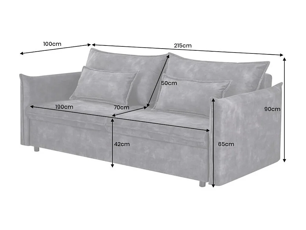 Canapé droit CALDERO jaune moutarde convertible avec coffre – Canapé-lit en velours doux avec rangement intégré