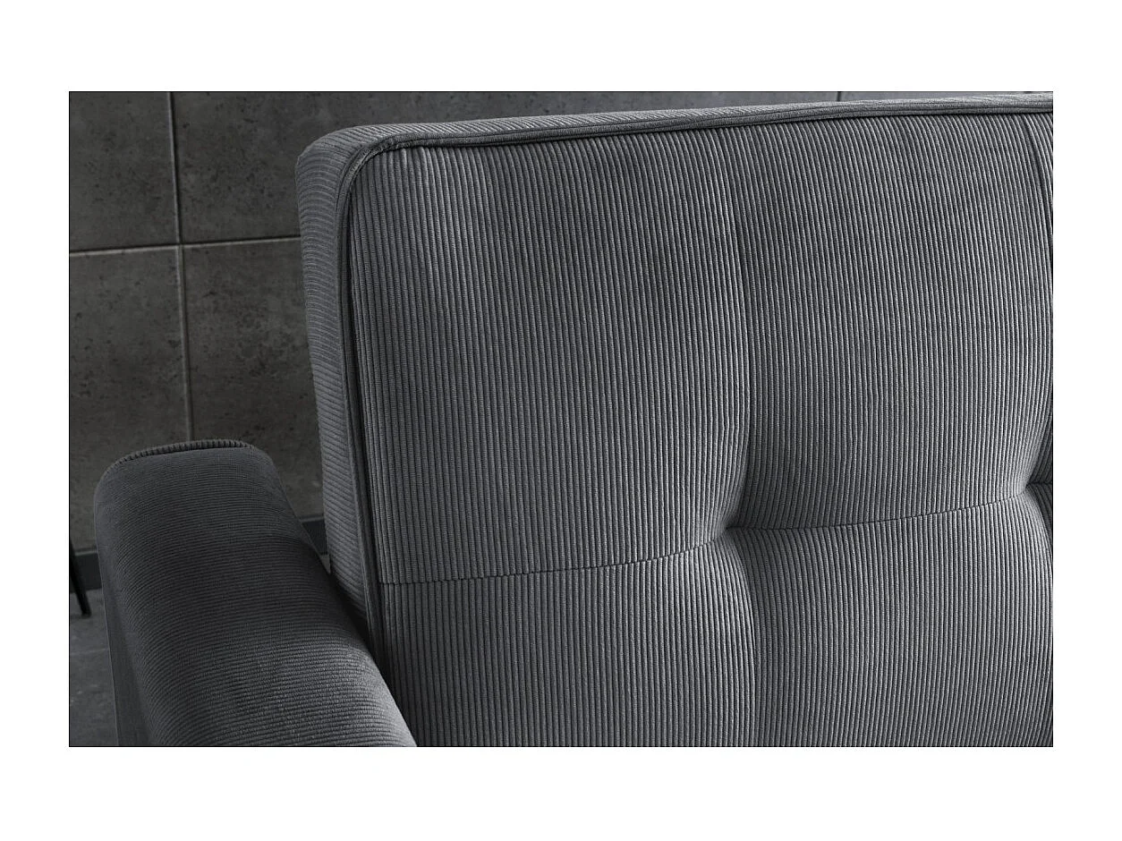 Canapé convertible modulable ROULY grijs 180 cm – Rechte bank, hoekbank of bed met uitbreidingen op wieltjes