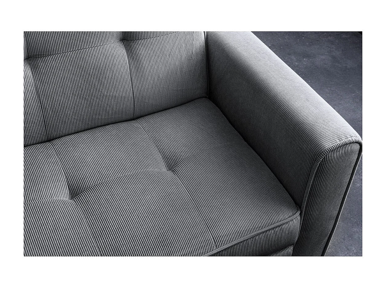 Canapé convertible modulable ROULY grijs 180 cm – Rechte bank, hoekbank of bed met uitbreidingen op wieltjes