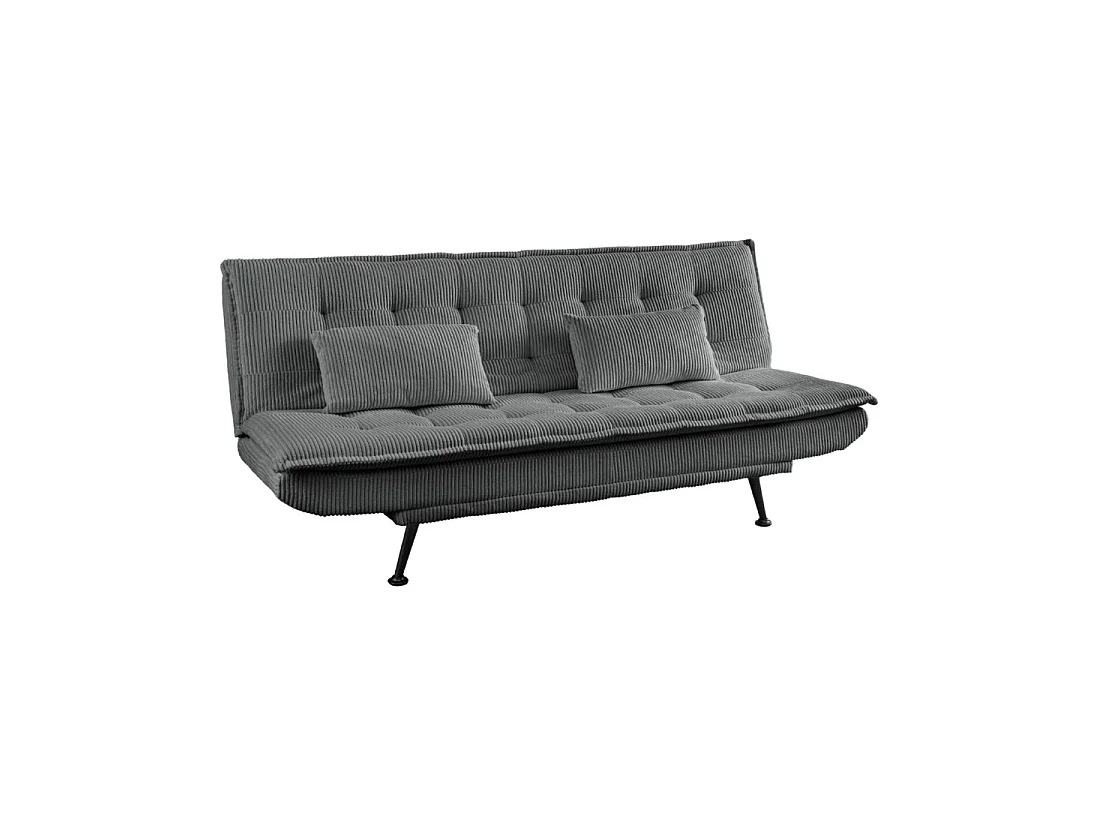 Geradliniges Schlafsofa SERENO in dunkelgrau – 3-Sitzer-Sofa aus Cord