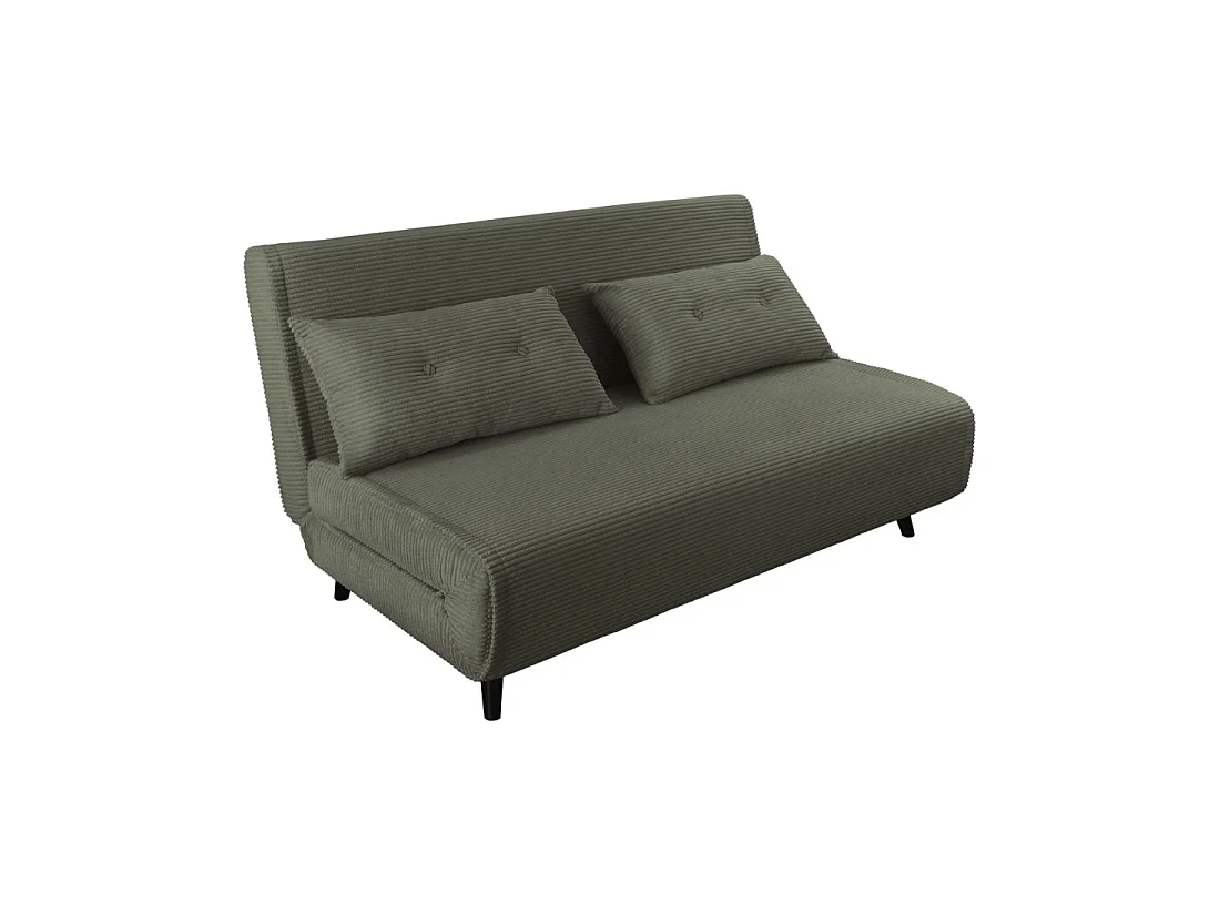 Gerade umwandelbare Couch PRESTO dunkelgrün – 2-Sitzer Schlafsofa