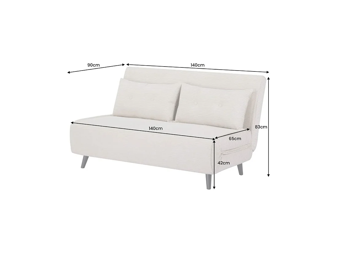 Gerade umwandelbare Couch PRESTO dunkelgrün – 2-Sitzer Schlafsofa