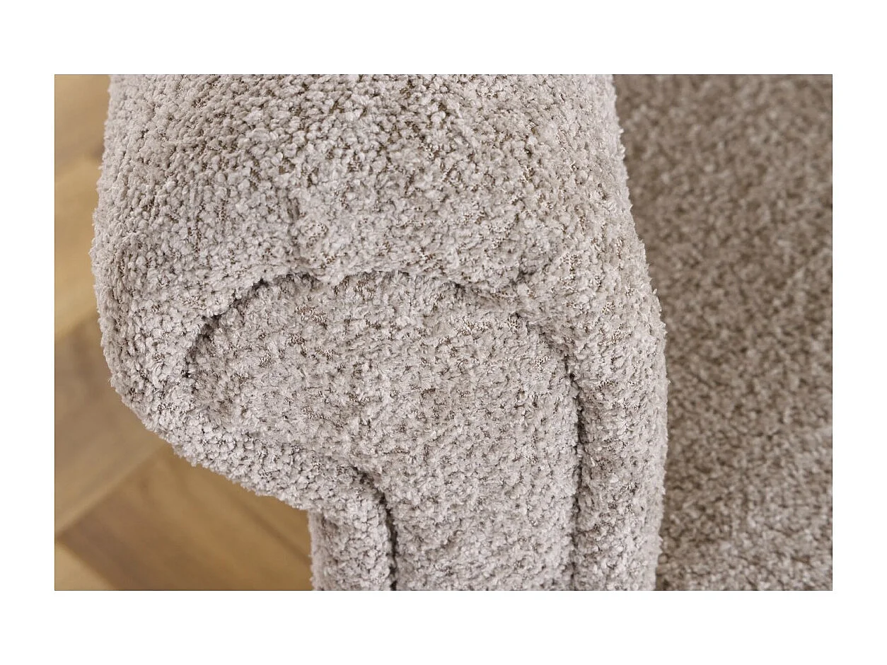 Canapé droit convertible MILES beige – Canapé classique en tissu bouclette avec structure en bois massif