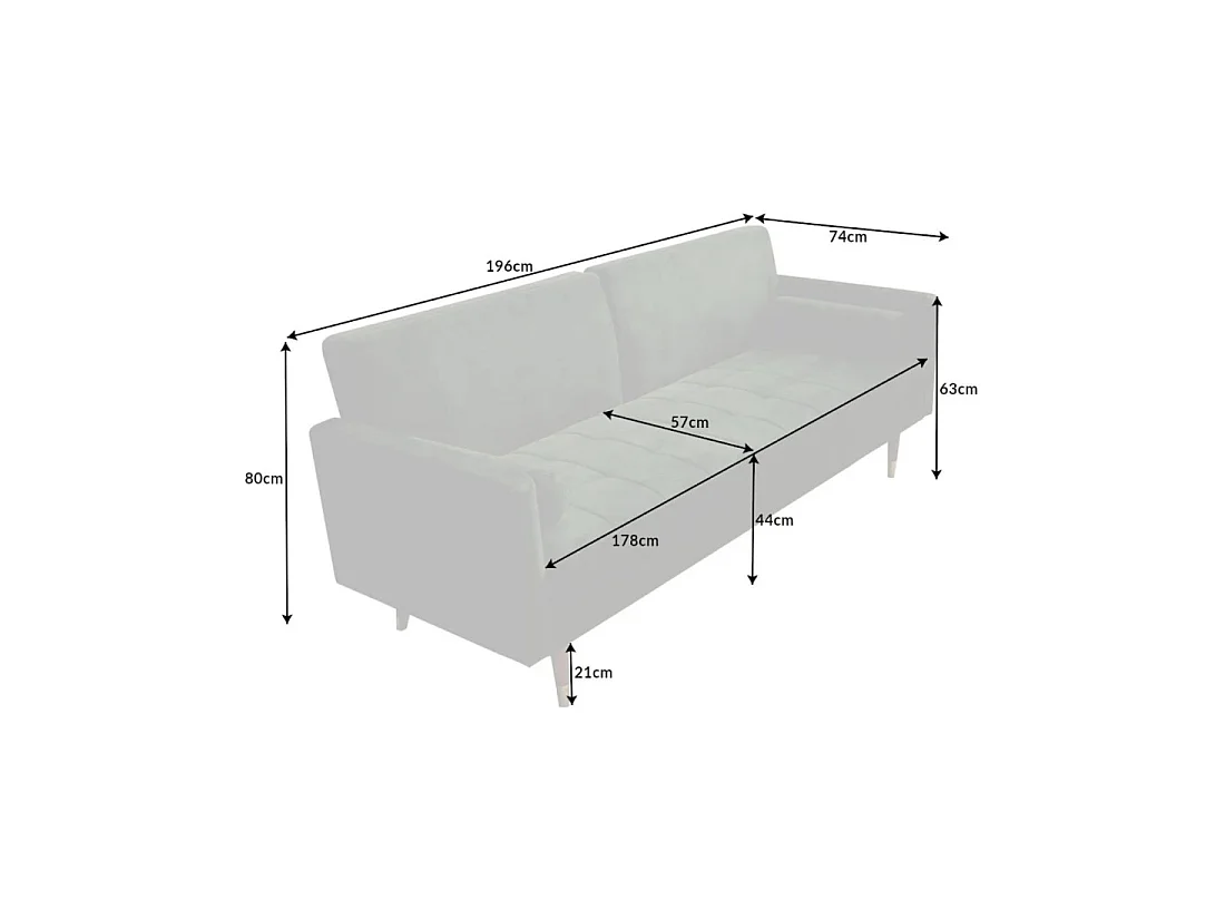 Geradliniges Sofa ATELIA in dunkelgrün, umwandelbar – Design-Schlafsofa aus Samt mit Massivholzgestell