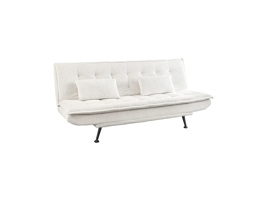 Geradliniges Schlafsofa SERENO in Weiß – 3-Sitzer Samt-Cord Sofa