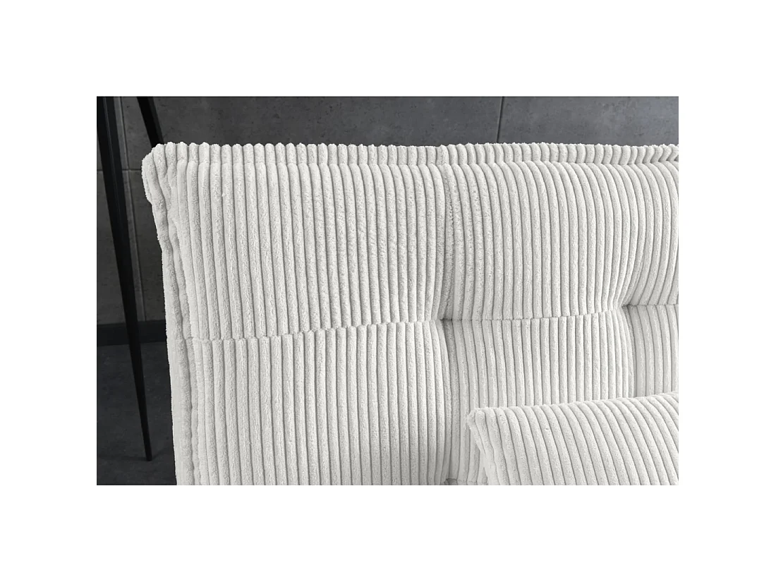Geradliniges Schlafsofa SERENO in Weiß – 3-Sitzer Samt-Cord Sofa