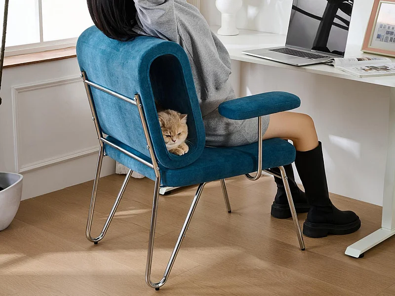 PRÈS - Fauteuil avec Niche pour Chat, Ergonomique et Résistant aux Griffes - Pour Bureau à Domicile et Séjour