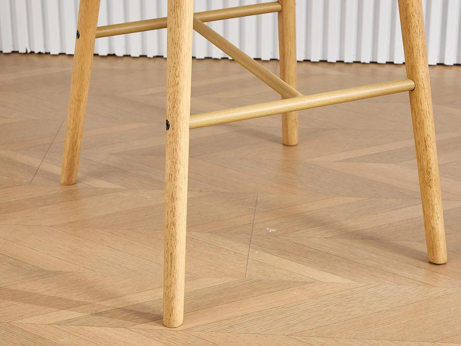 Tabouret de Bar avec Dossier et Accoudoirs - Pieds en Chêne, Assise en Lin - Hauteur Fixe 75 cm - Idéal pour Comptoir, Îlot de Cuisine, Bar