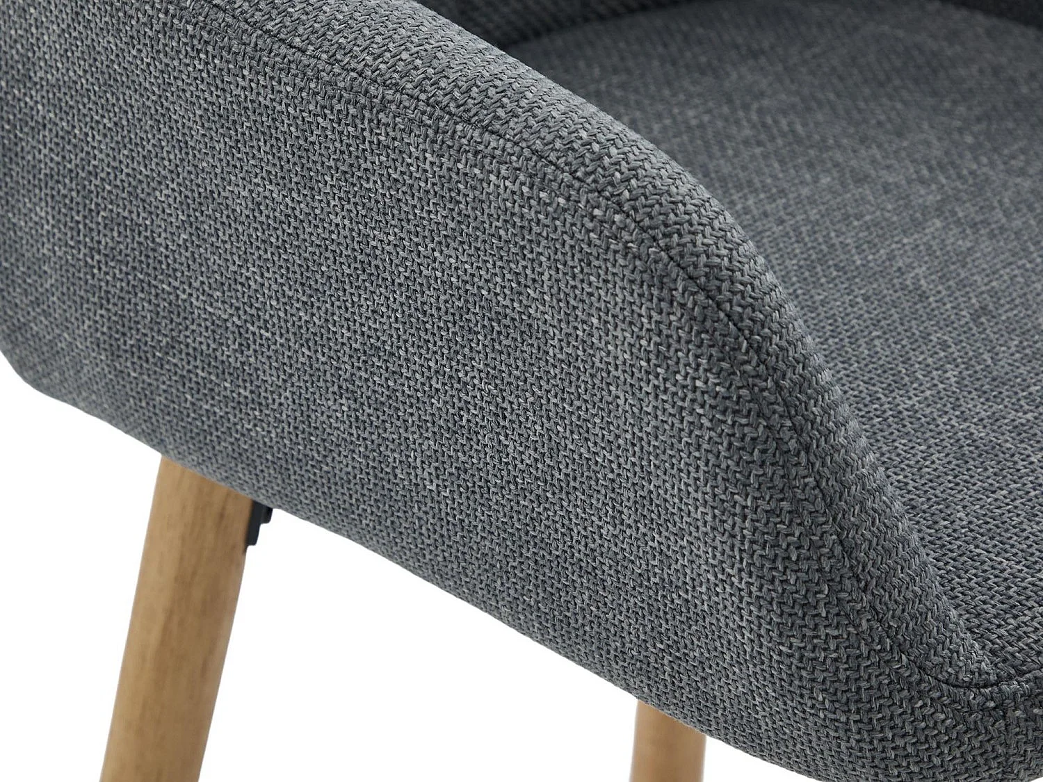 Tabouret de Bar avec Dossier et Accoudoirs - Pieds en Chêne, Assise en Lin - Hauteur Fixe 75 cm - Idéal pour Comptoir, Îlot de Cuisine, Bar