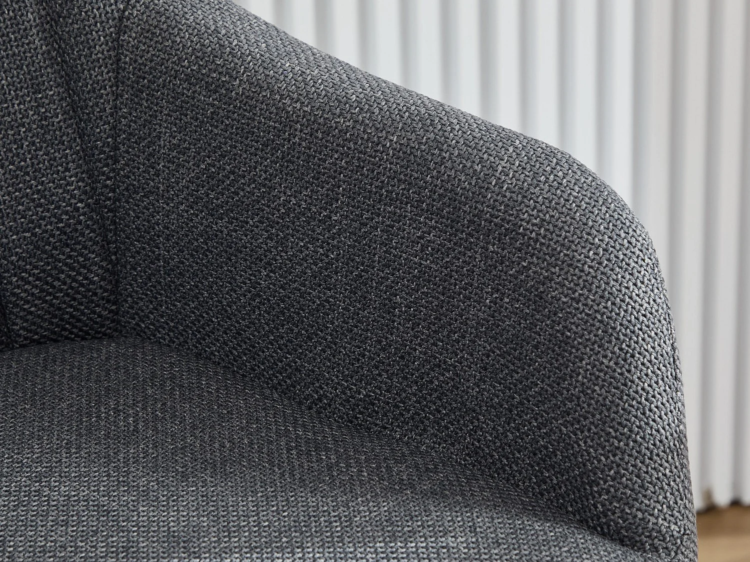 Tabouret de Bar avec Dossier et Accoudoirs - Pieds en Chêne, Assise en Lin - Hauteur Fixe 75 cm - Idéal pour Comptoir, Îlot de Cuisine, Bar