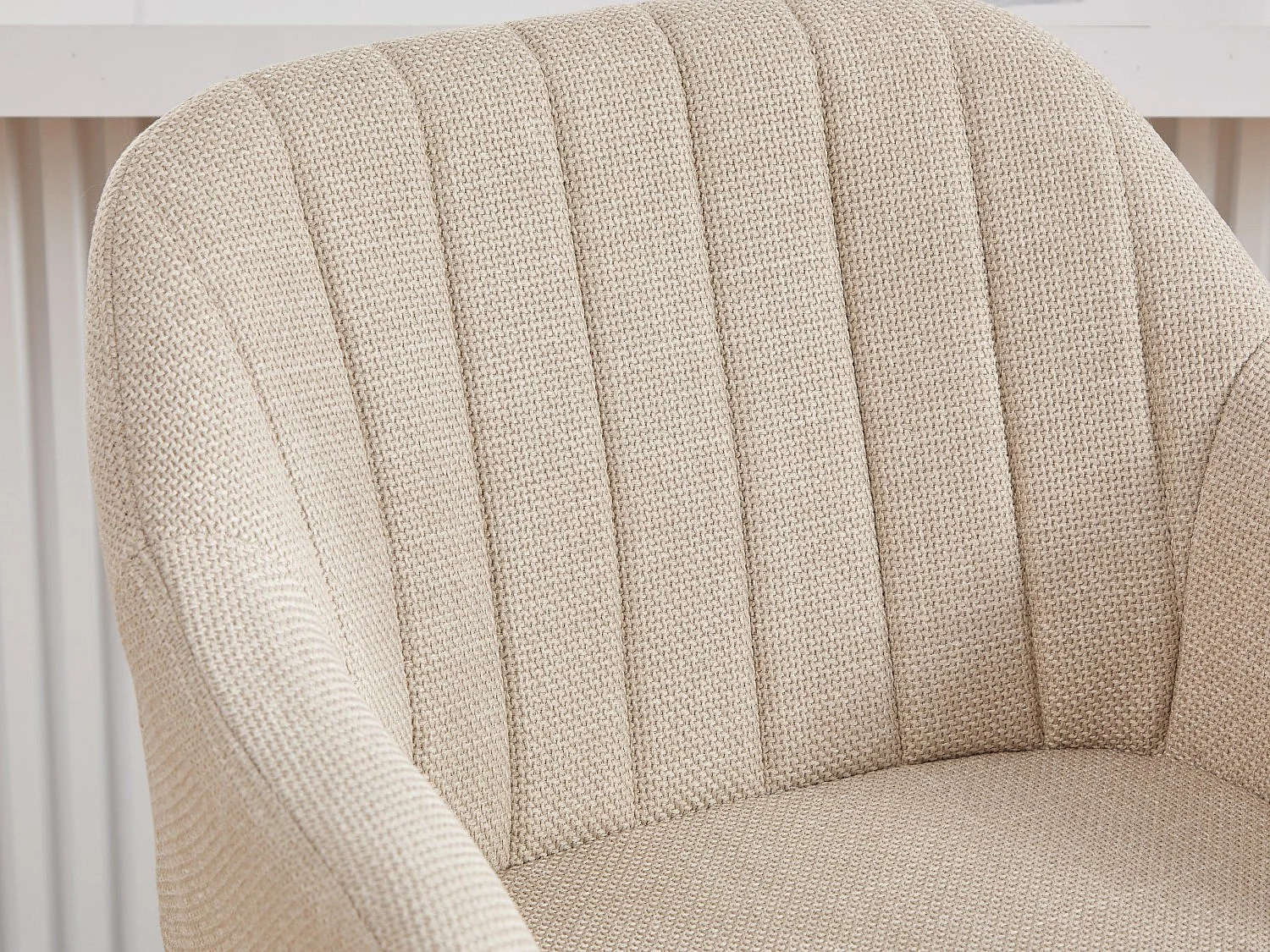 Tabouret de Bar avec Dossier et Accoudoirs - Pieds en Chêne, Assise en Lin - Hauteur Fixe 75 cm - Idéal pour Comptoir, Îlot de Cuisine, Bar