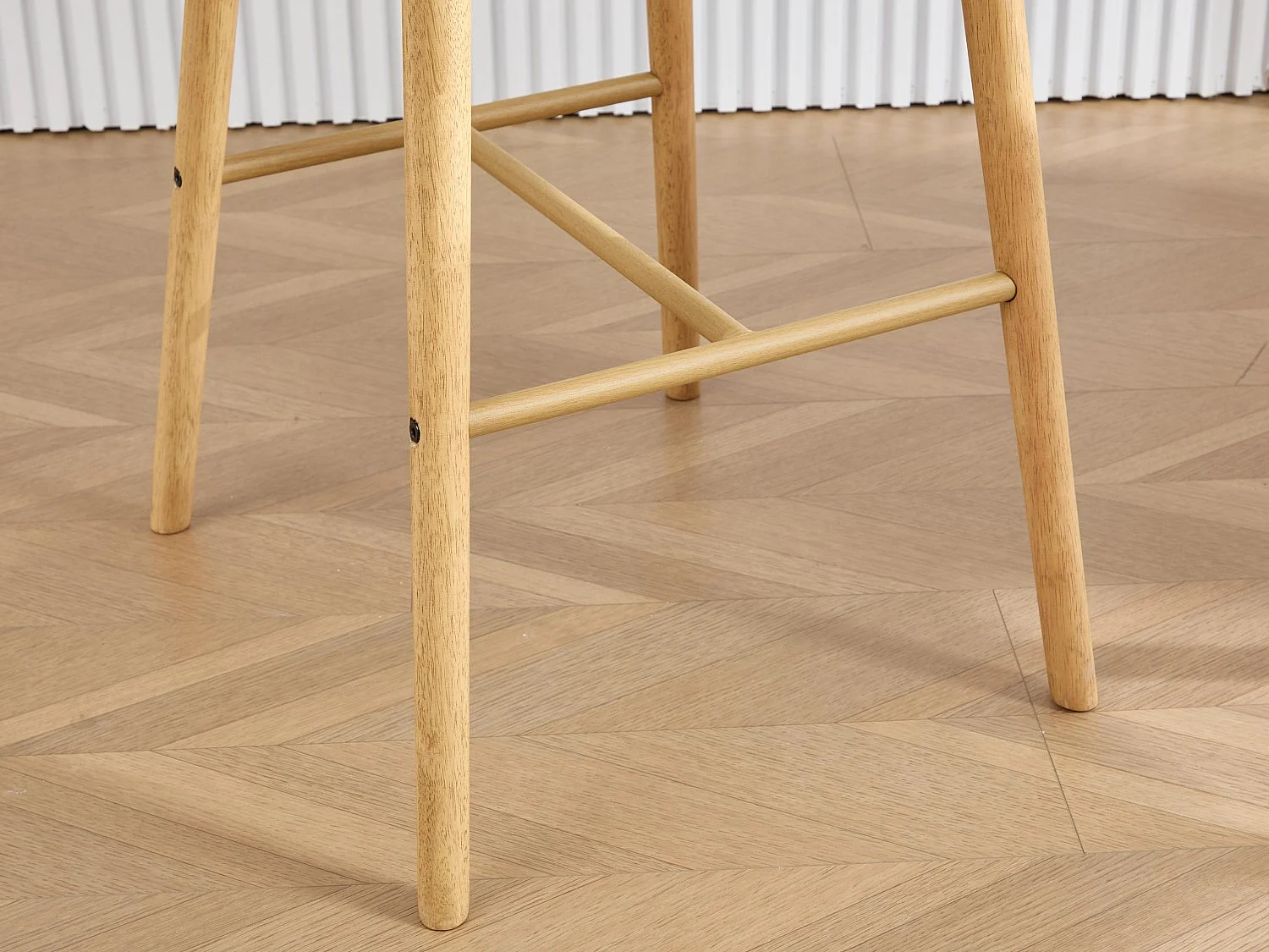Tabouret de Bar avec Dossier et Accoudoirs - Pieds en Chêne, Assise en Lin - Hauteur Fixe 75 cm - Idéal pour Comptoir, Îlot de Cuisine, Bar