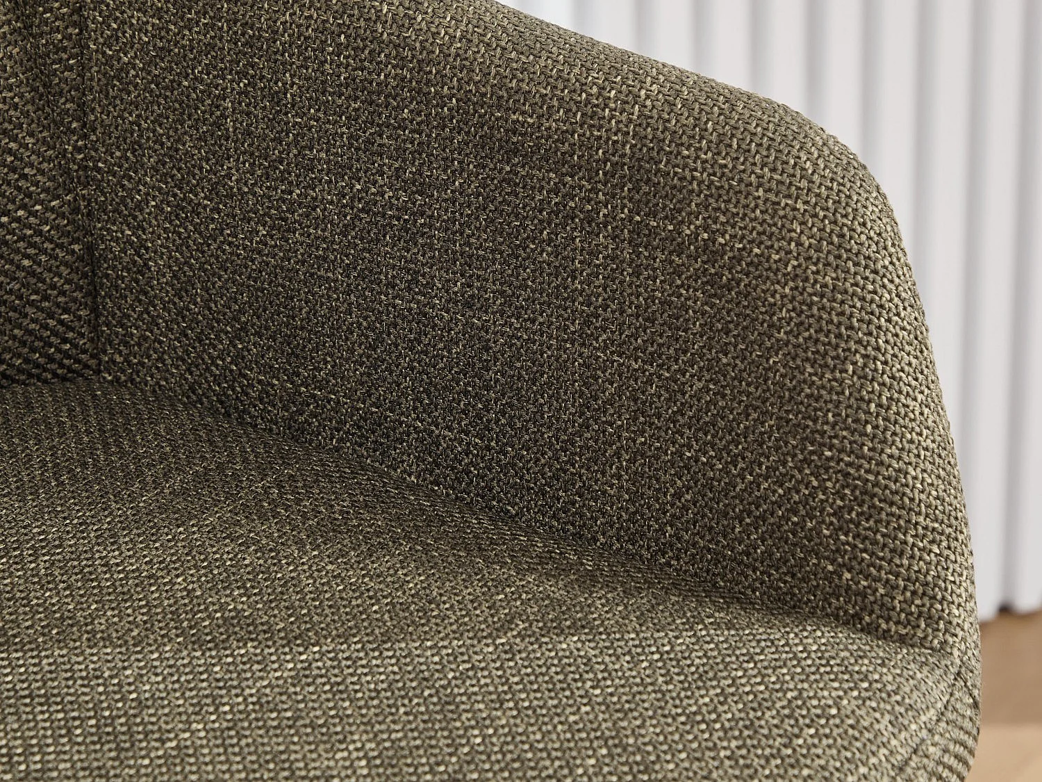Tabouret de Bar avec Dossier et Accoudoirs - Pieds en Chêne, Assise en Lin - Hauteur Fixe 75 cm - Idéal pour Comptoir, Îlot de Cuisine, Bar