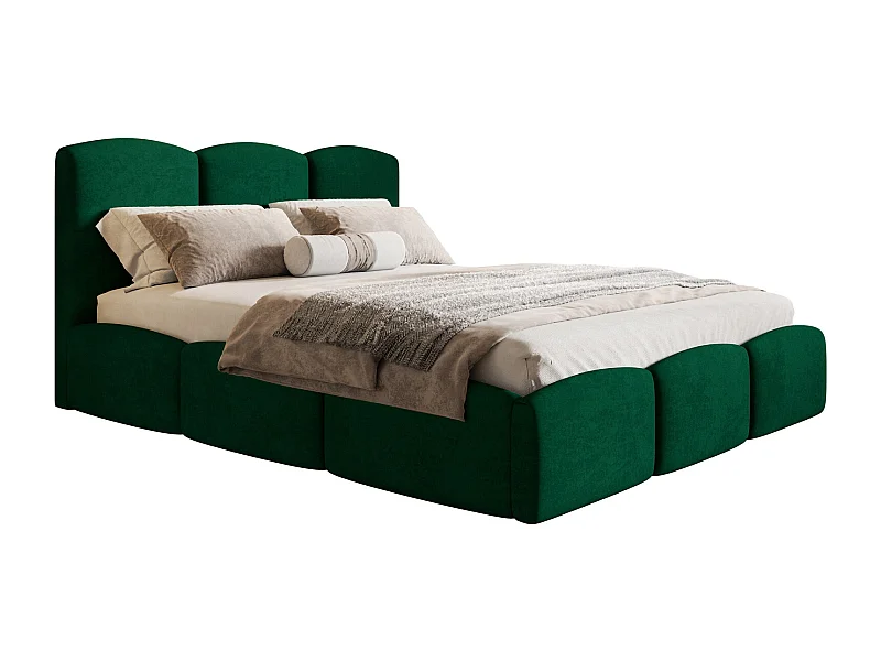 Tweepersoonsbed 180x200 Roma Slim  met opbergruimte, metalen lattenbodem - Velvet Groen (Amor Velvet 4311)