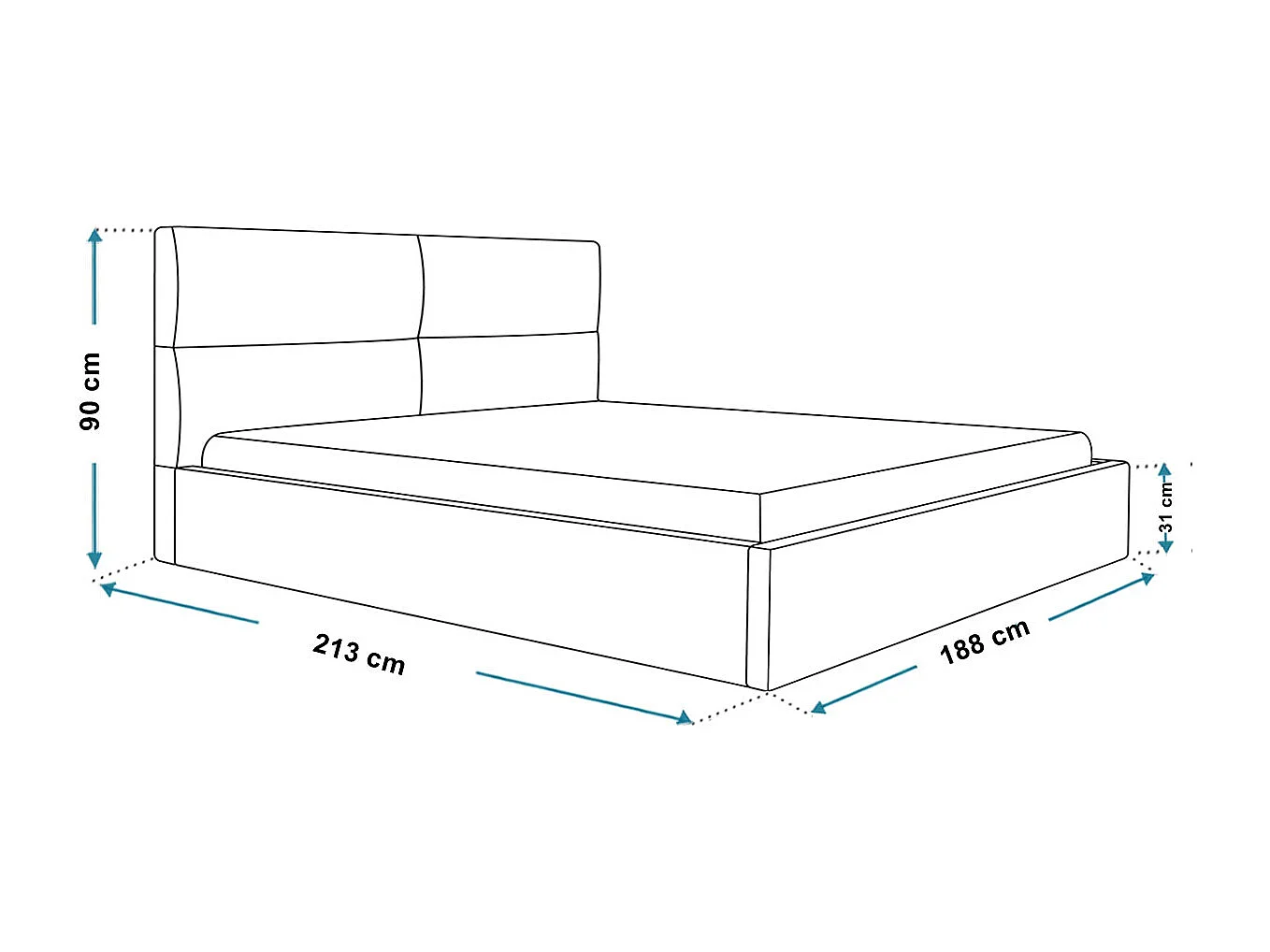 Bed 180x200 met opbergruimte Terra - tweepersoonsbed, metalen lattenbodem - fluweel Lichtgrijs (Jasmine 90)
