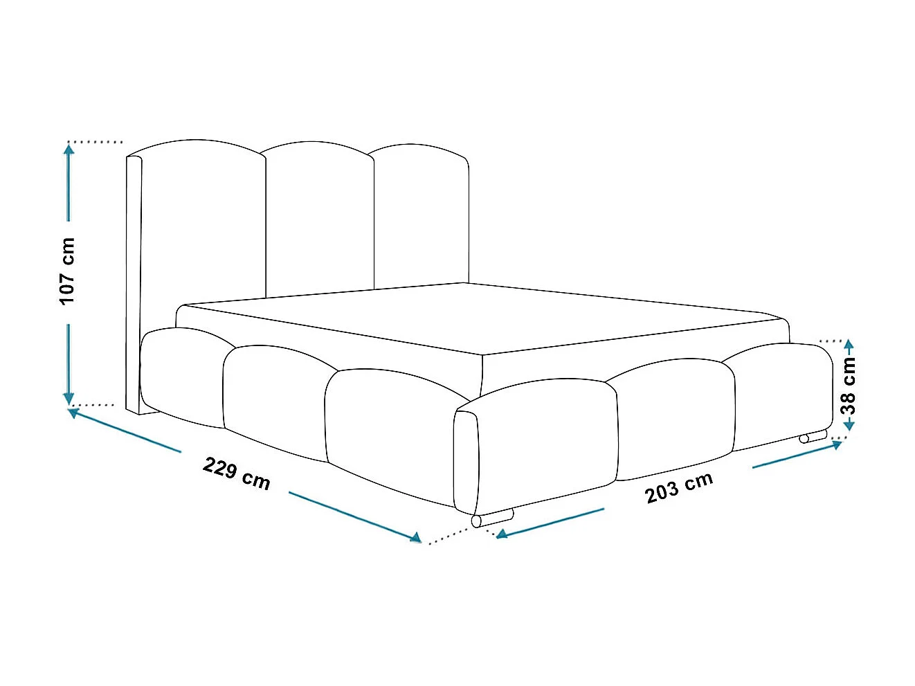 Polsterbett 180x200 Roma mit Bettkasten, Samtstoff, Metall-Lattenrost Hellgrau (Jasmine 90)