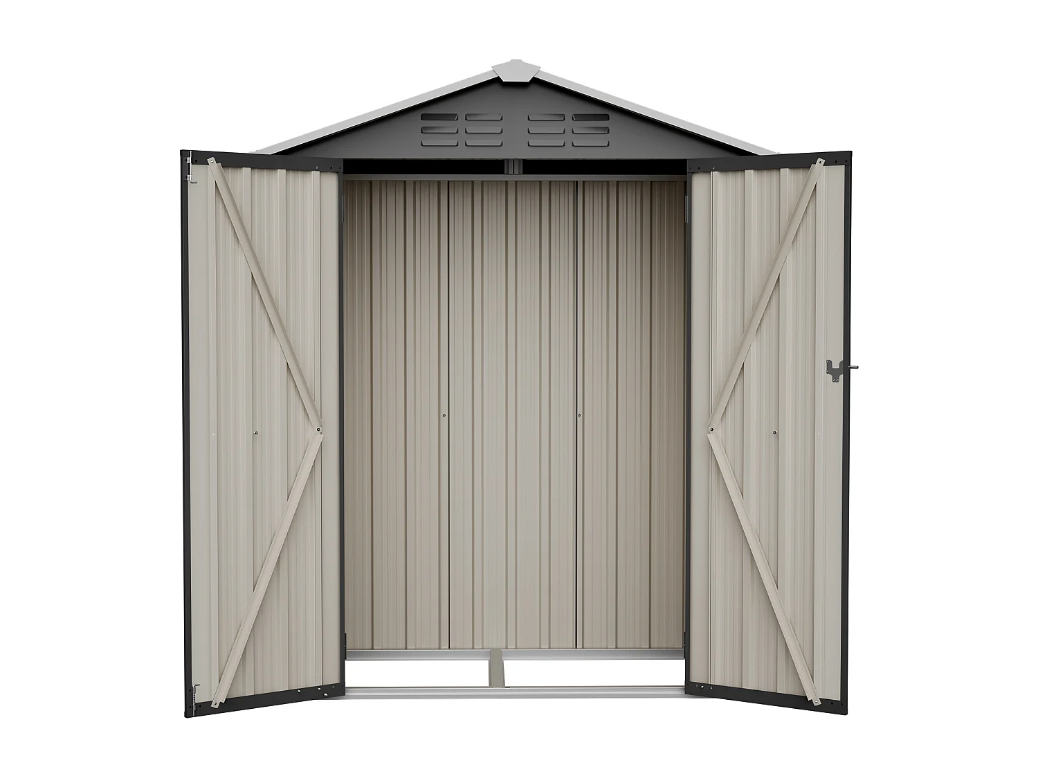 Caseta de jardín metálica gris 0,91 m² - Puerta con cerradura 154x83x180 cm