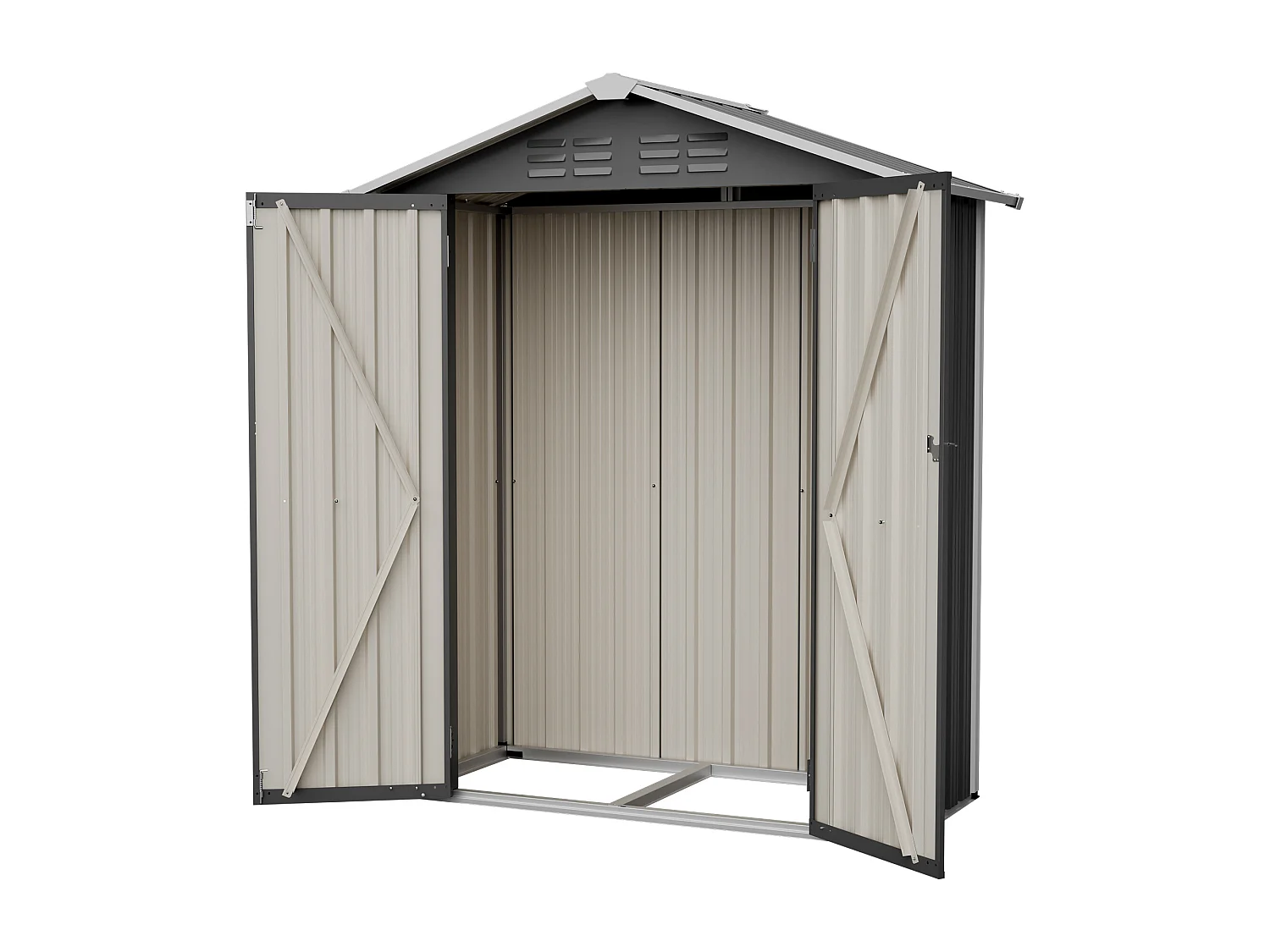 Caseta de jardín metálica gris 0,91 m² - Puerta con cerradura 154x83x180 cm