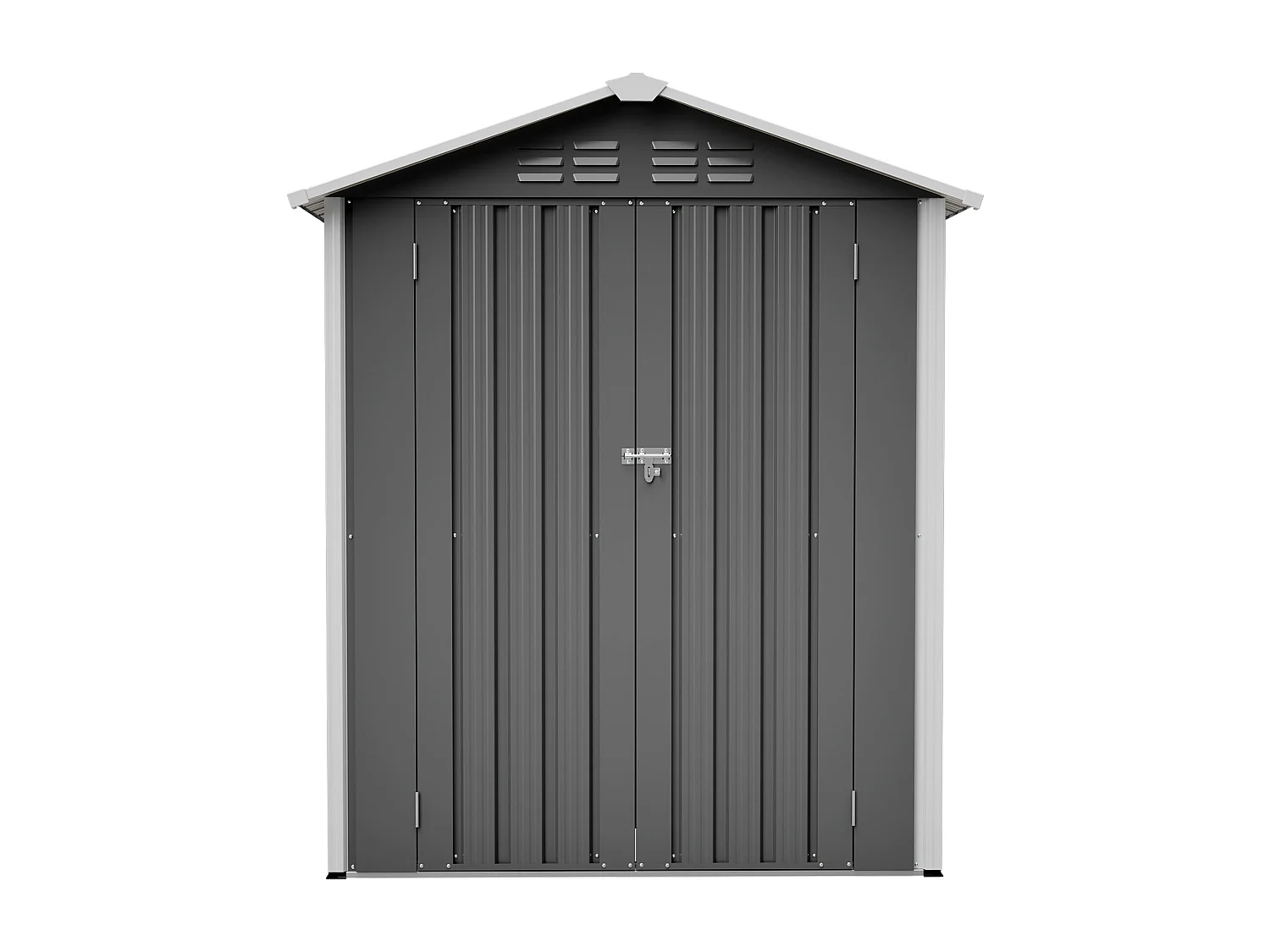 Caseta de jardín metálica gris 0,91 m² - Puerta con cerradura 154x83x180 cm