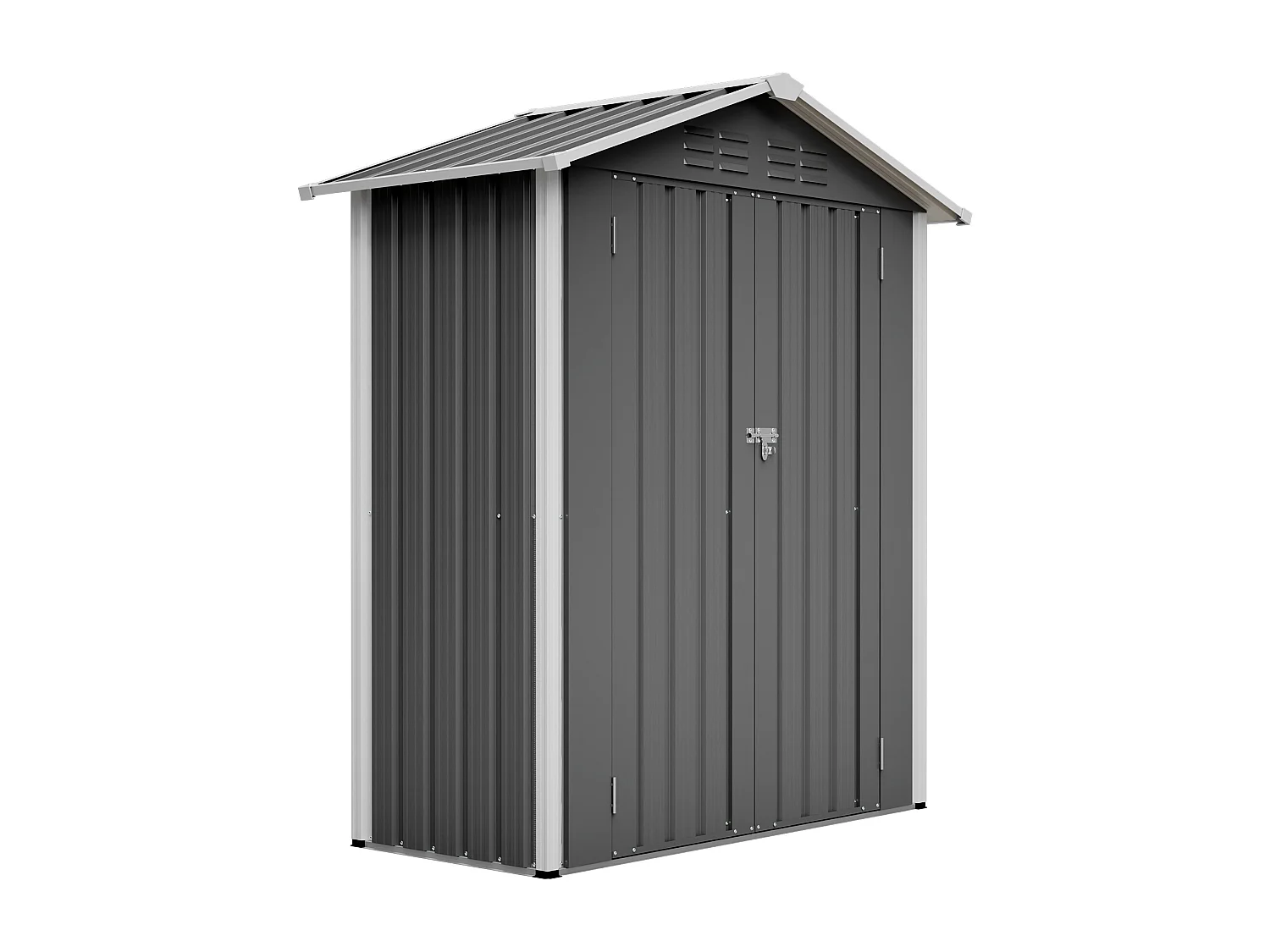 Caseta de jardín metálica gris 0,91 m² - Puerta con cerradura 154x83x180 cm