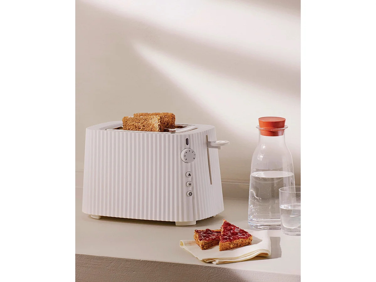 Toaster Alessi Plissé MDL08B schwarz elegantes Design von Michele De Lucchi, Maße 34x25x18,5 cm