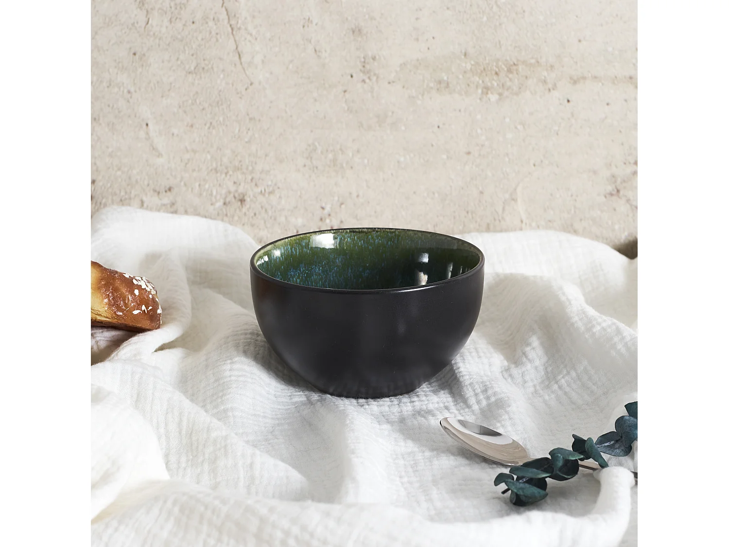 Bol Elia D13.8cm Vert, Noir