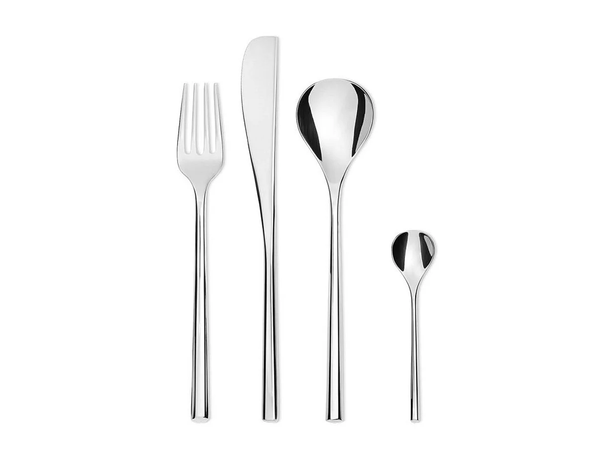 Conjunto de talheres e facas Alessi TI04S24 em aço inoxidável, design Toyo Ito, 24 peças