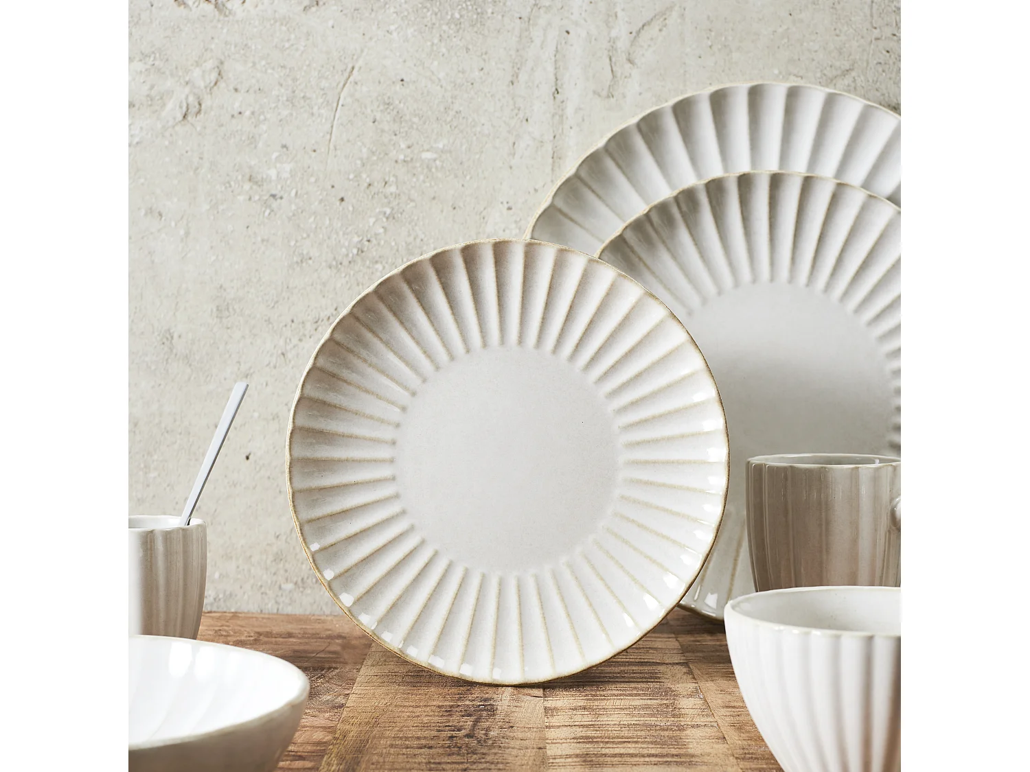 Assiette Vlora D21.7cm Beige