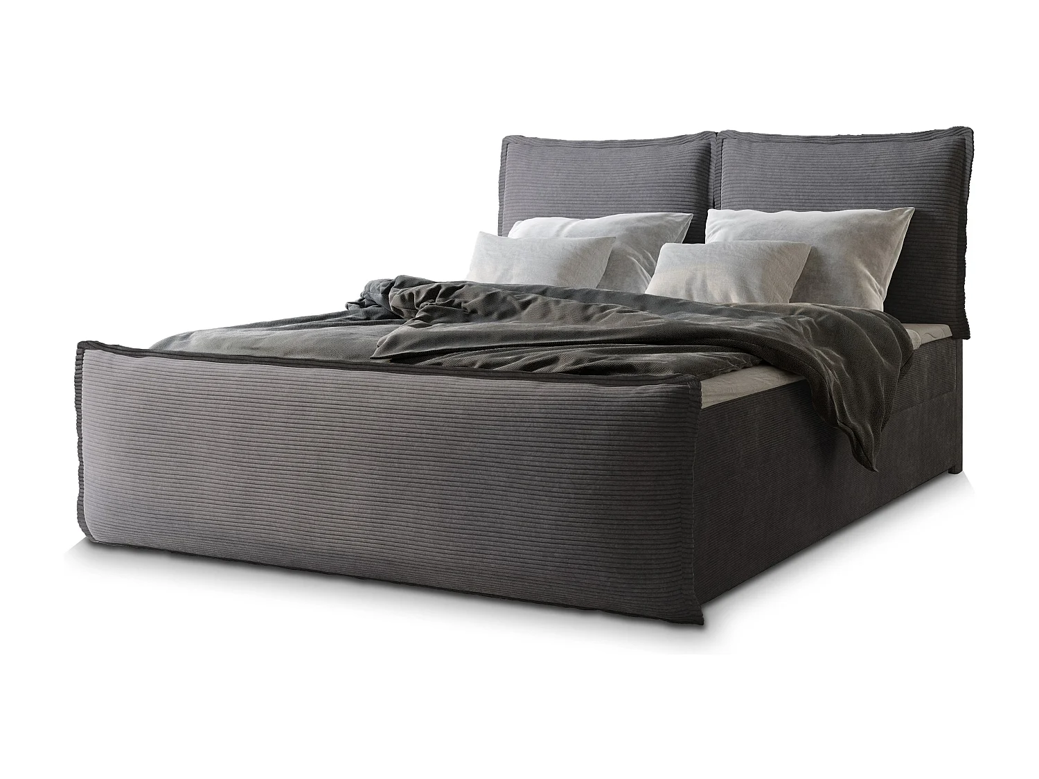 Boxspringbed MONTA 180x200 cm Set met hoofdbord, bedbodem en matras, Antracietgrijs