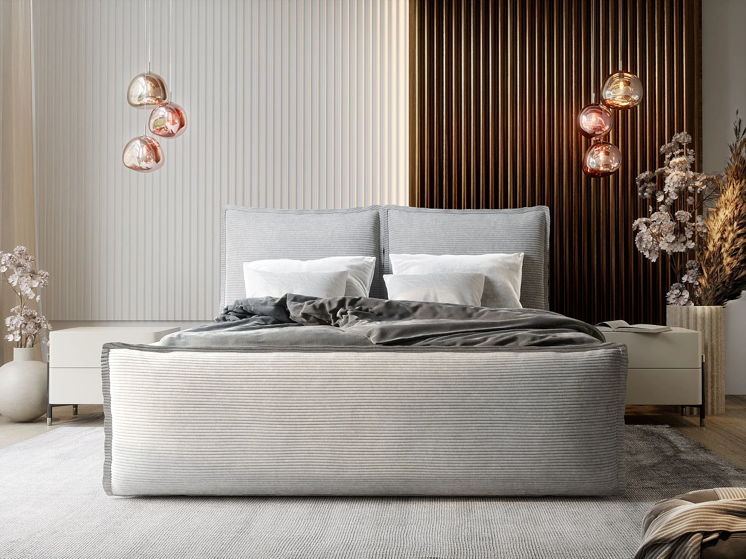 Boxspringbed MONTA 180x200 cm Set met hoofdbord, bedbodem en matras, Crème