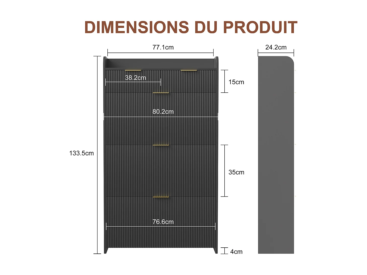 Armoire à chaussures avec 3 rabats et 1 tiroir-porte-chaussures Shoemaker étroit-anti-inclinaison dispositif-porte-chaussures pour salon couloir-noir