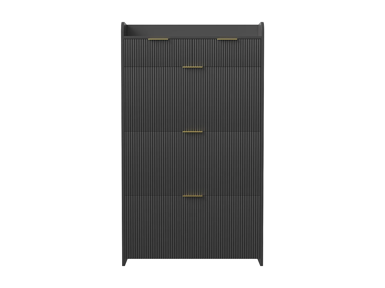 Armoire à chaussures avec 3 rabats et 1 tiroir-porte-chaussures Shoemaker étroit-anti-inclinaison dispositif-porte-chaussures pour salon couloir-noir