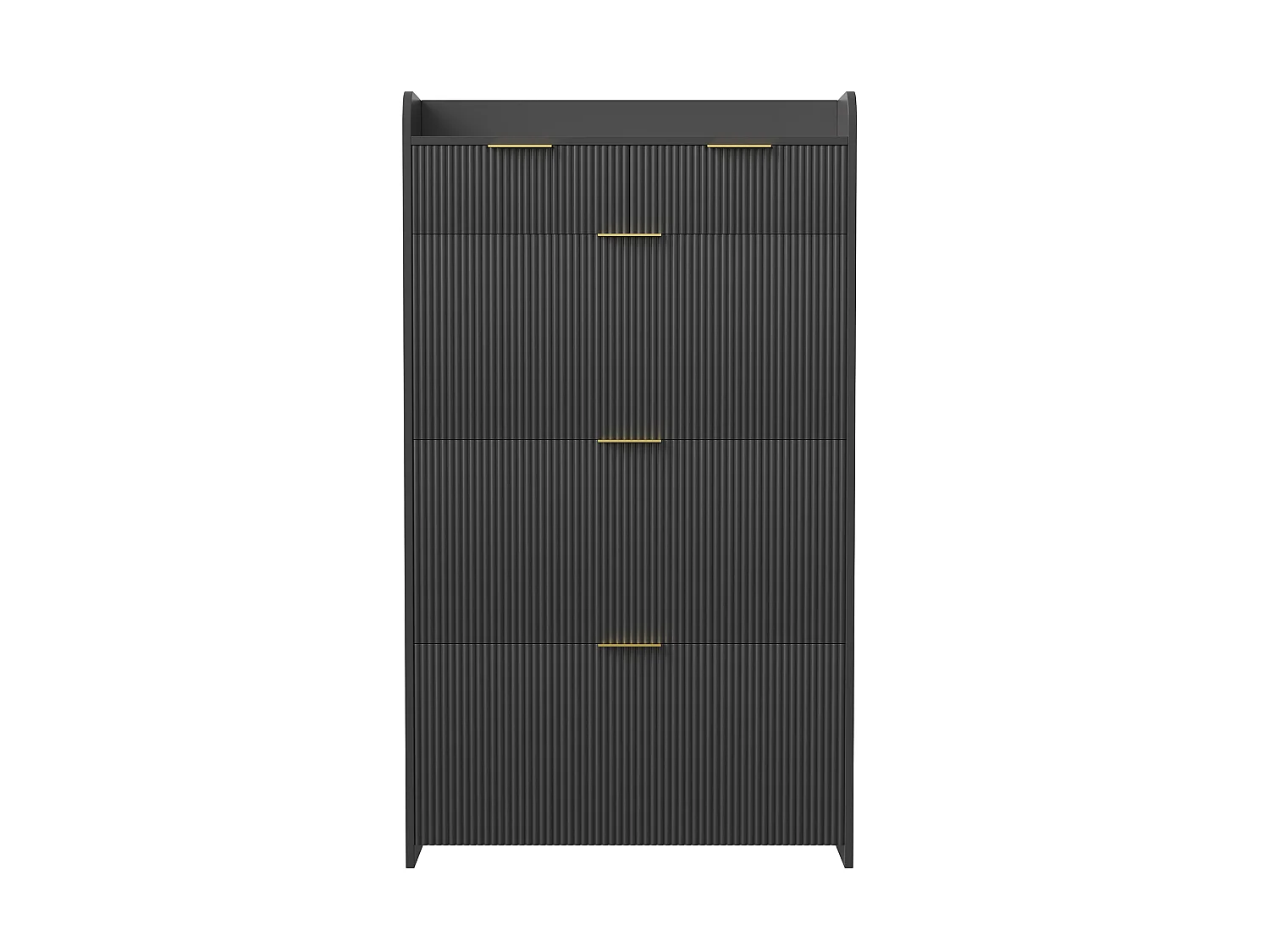Armoire à chaussures avec 3 rabats et 1 tiroir-porte-chaussures Shoemaker étroit-anti-inclinaison dispositif-porte-chaussures pour salon couloir-noir