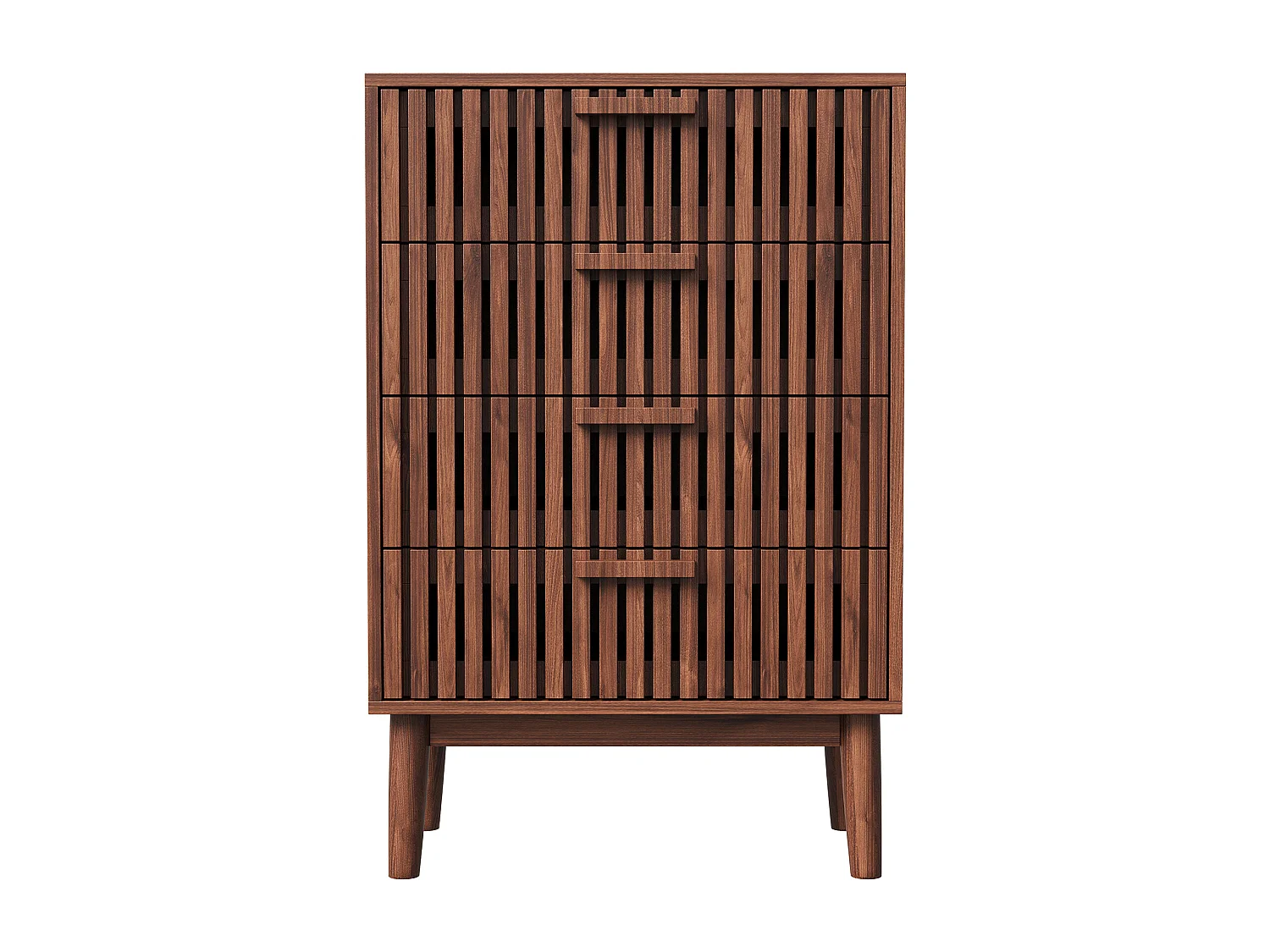 4 tiroirs Armoire à manger-Cuisine Couverture-Salon Stockage Armoire-Chambre à coucher Couleur en bois de noix